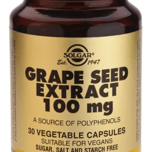 Extracto de Semilla de Uva 100 mg · Solgar · 30 cápsulas