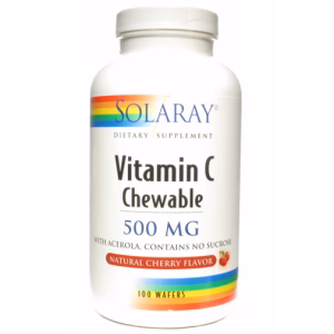 Vitamina C 500 mg - Sabor Cereza · Solaray · 100 comprimidos