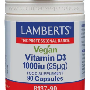 Vitamina D3 1.000 UI Vegana · Lamberts · 90 cápsulas