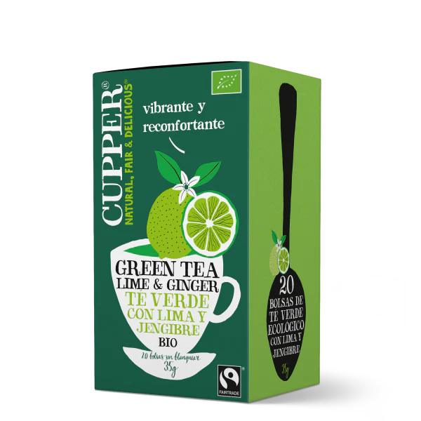 Te Verde con Lima y Jengibre BIO · Cupper · 20 filtros
