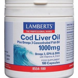 Aceite de Hígado de Bacalao 1.000 mg · Lamberts · 180 perlas