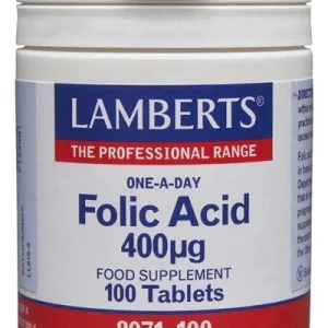 Ácido Fólico 400 mcg · Lamberts · 100 comprimidos