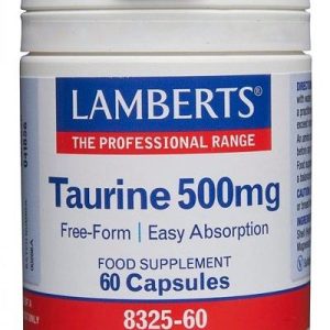Taurina 500 mg · Lamberts · 60 cápsulas