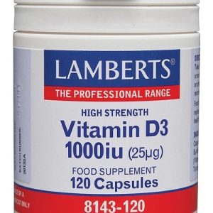 Vitamina D3 Natural 1.000 UI · Lamberts · 120 comprimidos