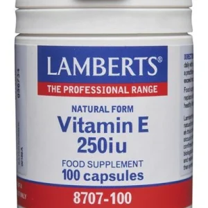Vitamina E Natural 250 UI · Lamberts · 100 cápsulas