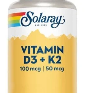 Vitamina D3 & K2 · Solaray · 120 cápsulas