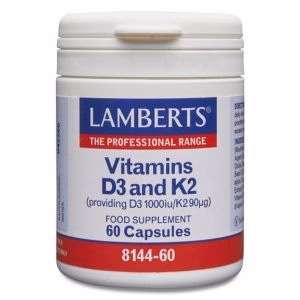 Vitamina D3 y K2 · Lamberts · 60 cápsulas
