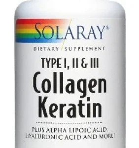 Collagen Keratin · Solaray · 60 cápsulas