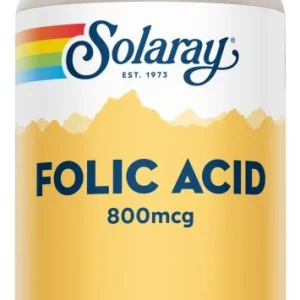 Ácido Fólico 800 mcg · Solaray · 100 cápsulas