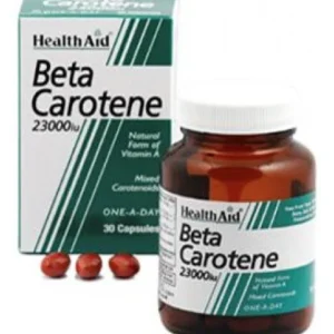 Betacaroteno Natural · Health Aid · 30 cápsulas