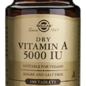 Vitamina A Seca 5.000 UI · Solgar · 100 comprimidos