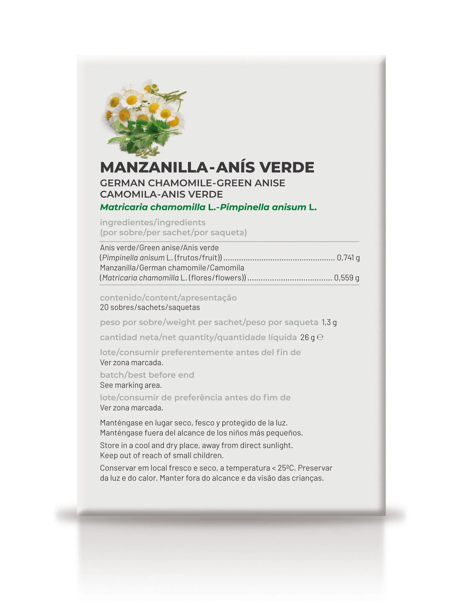 Manzanilla con Anís Verde Infusión · Soria Natural · 20 filtros - Imagen 2
